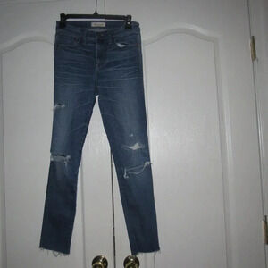 MADEWELL 9” High Riser Skinny Skinny Medium Wash Distressed Jeans Size 26T